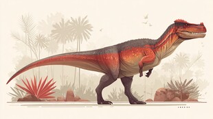 凶猛霸王龙漫步丛林场景