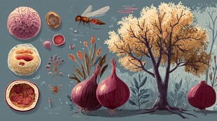 秋日蔬果与昆虫植物图景