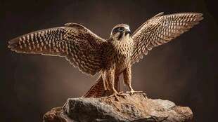 展翅雄鹰立于岩石之上