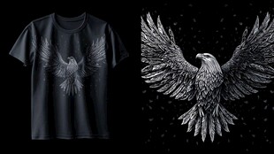 鹰图案T恤设计展示