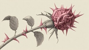 带刺的神秘玫瑰插画