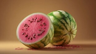 切开的新鲜多汁西瓜