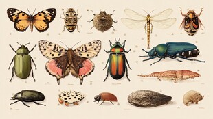 多样昆虫标本图鉴展示