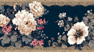 复古风花卉图案精美边饰