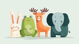 可爱动物们的欢乐小聚会