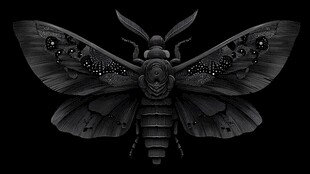 暗黑风格飞蛾插画艺术