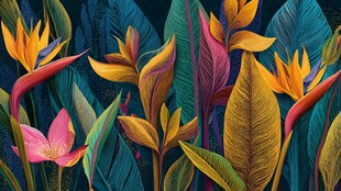 热带花卉绚丽植物景观