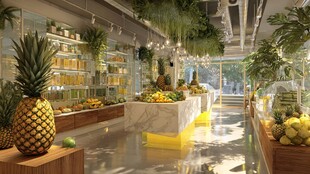 时尚现代的水果店内景