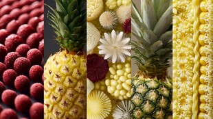 多彩水果与花卉的视觉盛宴