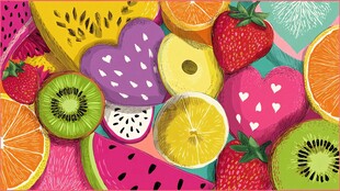 缤纷多彩水果插画盛宴