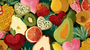 缤纷水果插画 满满夏日感