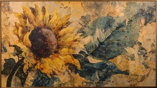 复古风向日葵油画作品