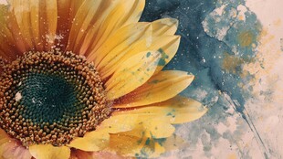 水彩绘向日葵艺术之美