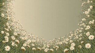 雏菊环绕的清新自然背景