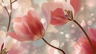 梦幻粉色郁金香唯美画面