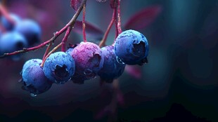 晶莹蓝莓挂枝头