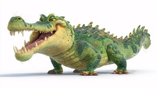 卡通鳄鱼形象 张嘴露齿