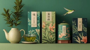 中式茶品与雅致茶具组合