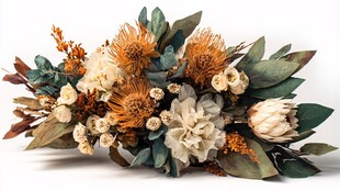 复古风干花组合花束