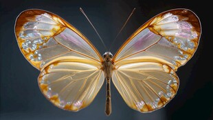 梦幻透明蝴蝶的美丽瞬间