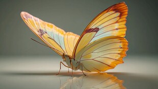 橙黄蝴蝶特写 绚丽翅膀