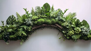 绿植弧形墙饰 清新自然风