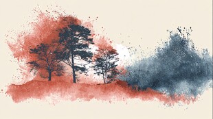 水墨风山林景致