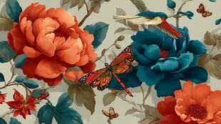 中式花鸟花卉精美图案