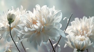 素雅白菊绽放之美