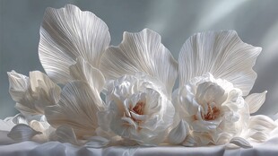 白色纸艺花卉精致造型