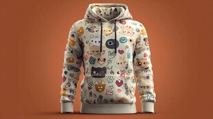 卡通图案连帽卫衣展示