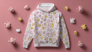 可爱卡通连帽卫衣与玩偶