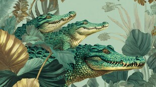 丛林中的三只鳄鱼