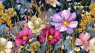 绚丽多彩花卉图案背景