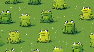 青蛙图案 清新可爱无缝背景