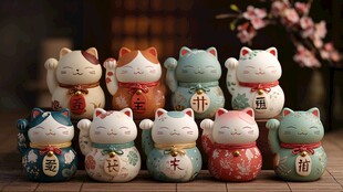 可爱招财猫摆件集合