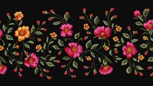 花卉刺绣花边图案设计