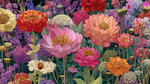 缤纷多彩花卉梦幻绽放