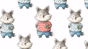 可爱小狐狸卡通图案