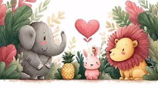 森林萌宠的温馨相聚时刻