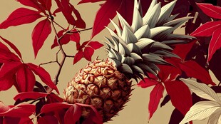 红叶间的菠萝奇幻景象