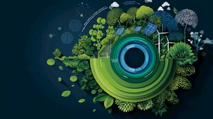 绿色环保世界的生机图景