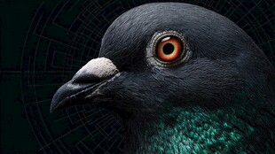 凝视的鸽子头部特写