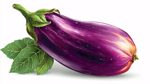 紫艳茄子配鲜叶