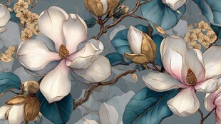 玉兰花图案 优雅花卉背景