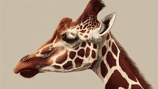 长颈鹿头部特写艺术图像