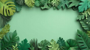 绿植环绕的清新背景画面