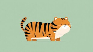 可爱胖虎插画形象