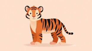 可爱小老虎插画形象