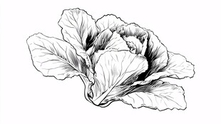 手绘白菜插画